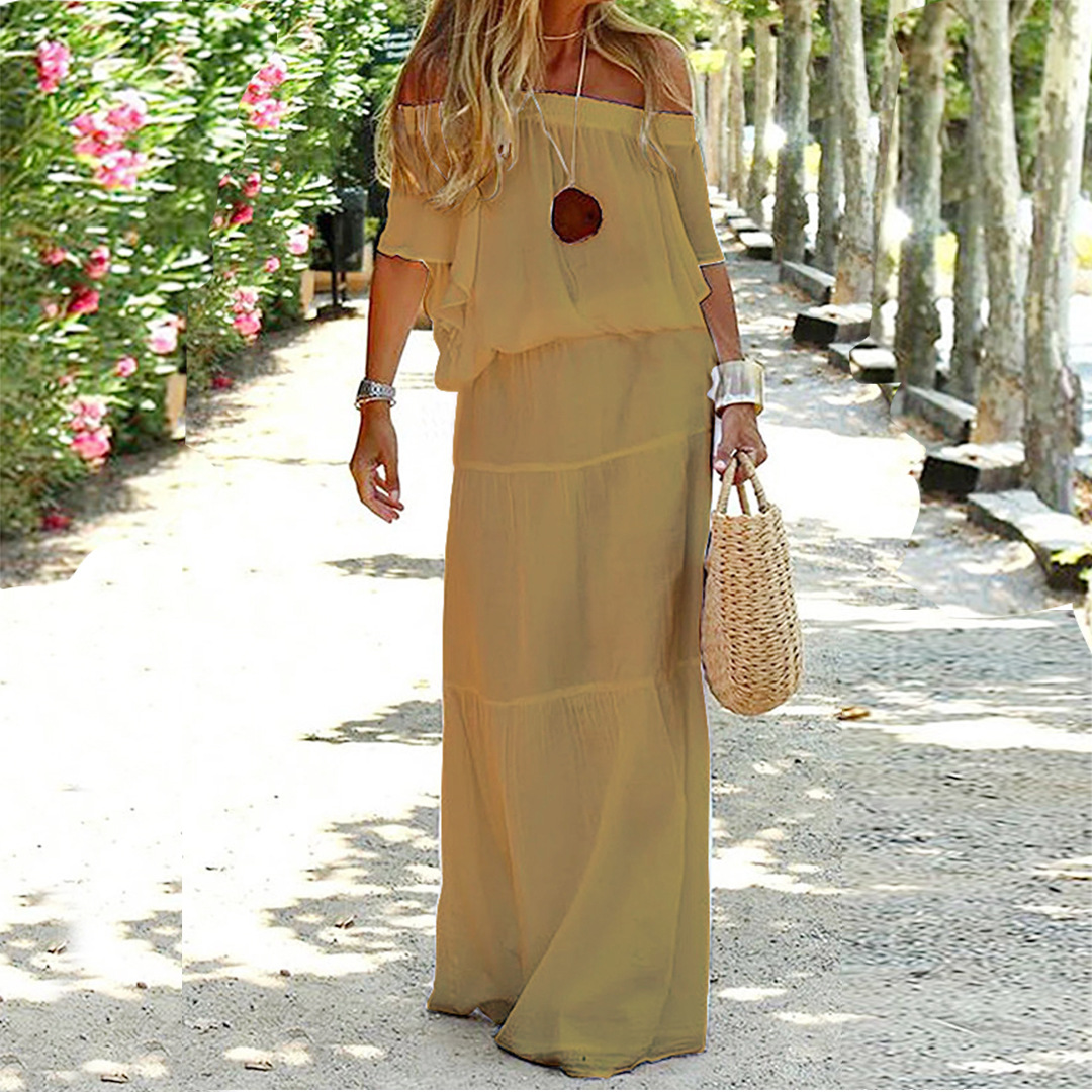 Zomerse Off Shoulder Jurk Maxi Stijlvol