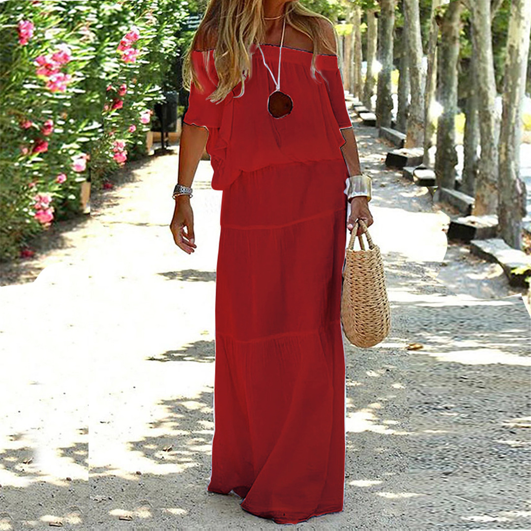 Zomerse Off Shoulder Jurk Maxi Stijlvol