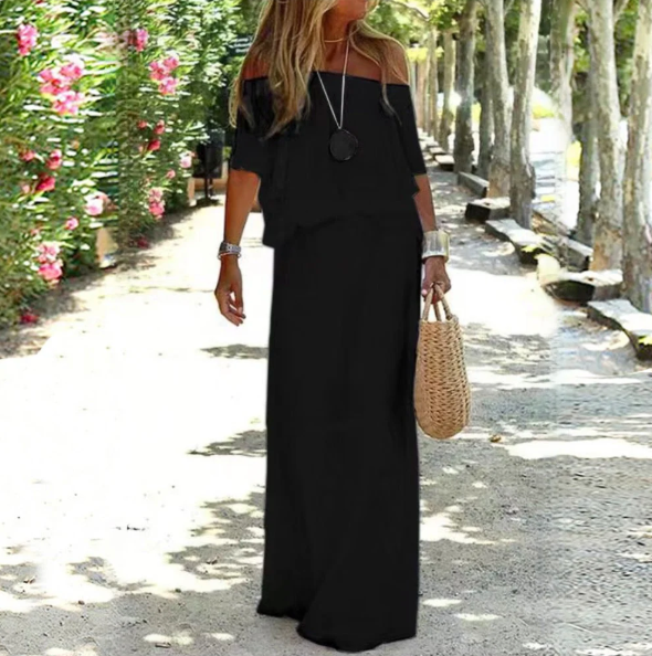 Zomerse Off Shoulder Jurk Maxi Stijlvol