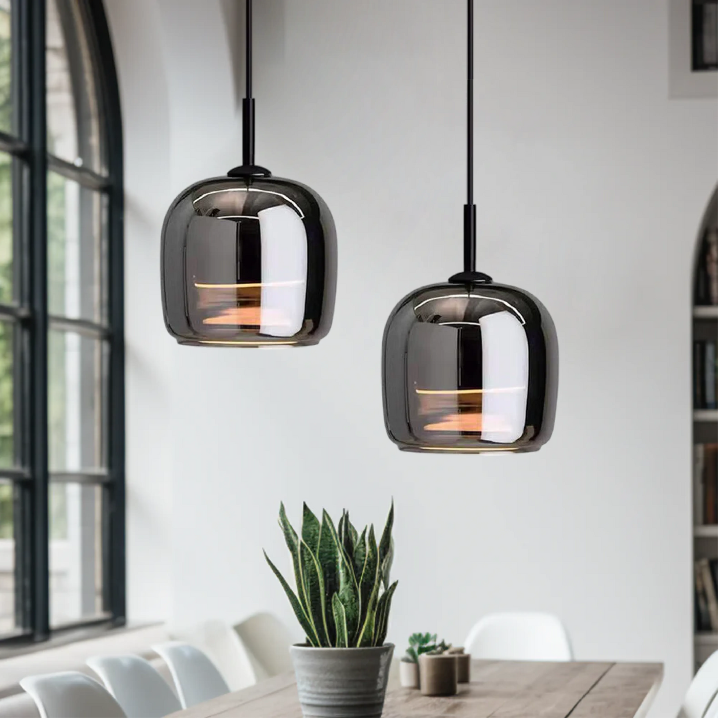 Zwarte Glazen Hanglamp Elin - Scandinavisch Glas