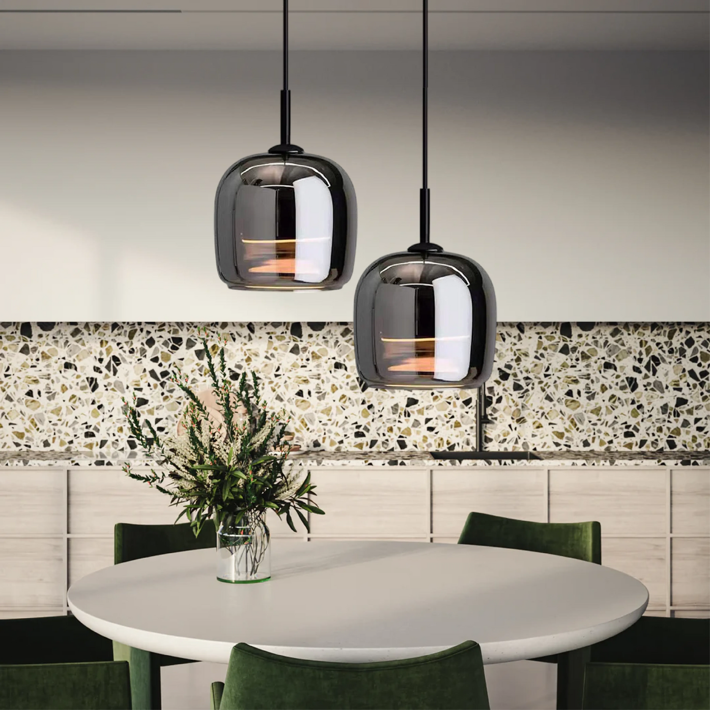 Zwarte Glazen Hanglamp Elin - Scandinavisch Glas