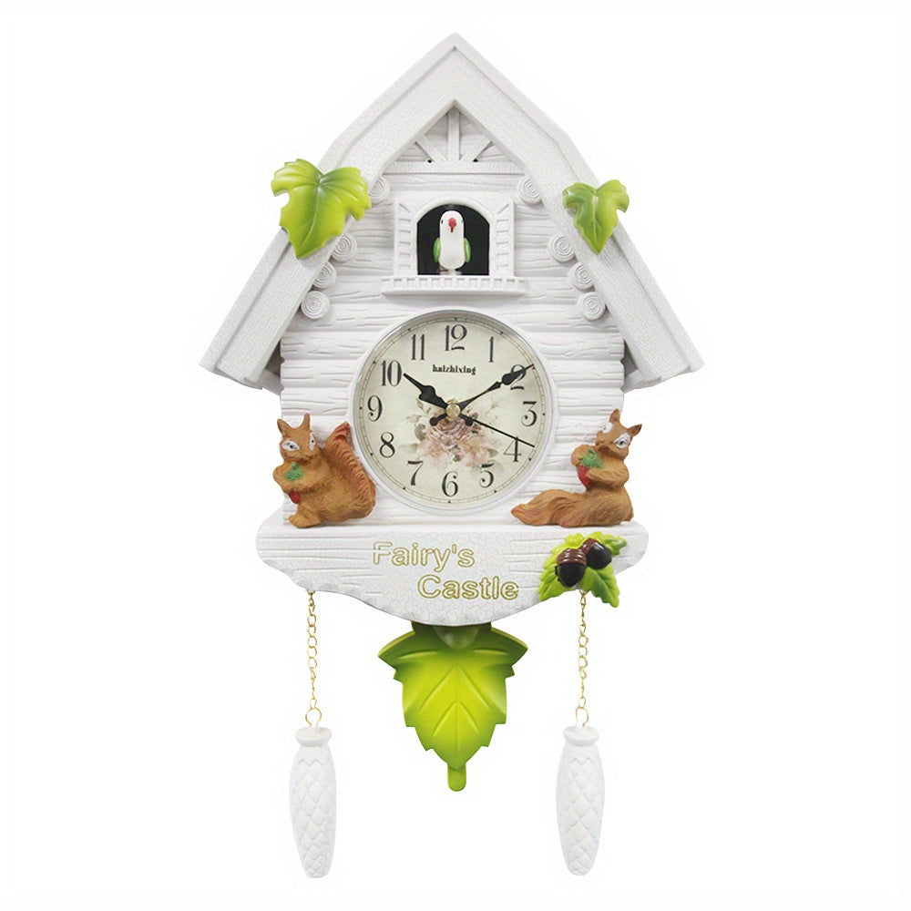 Reloj de péndulo estilo Edison con casita para pájaros