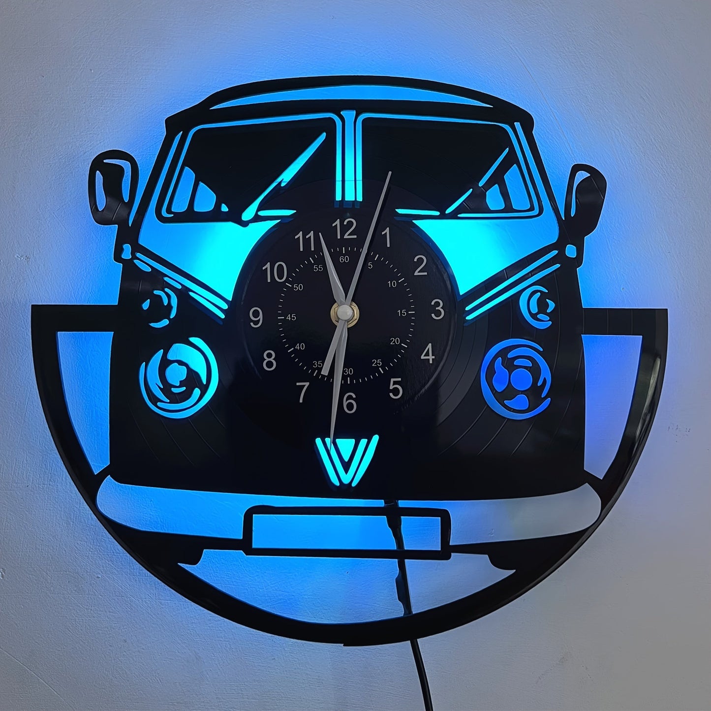 Horloge murale rétro en vinyle avec LED Emanate