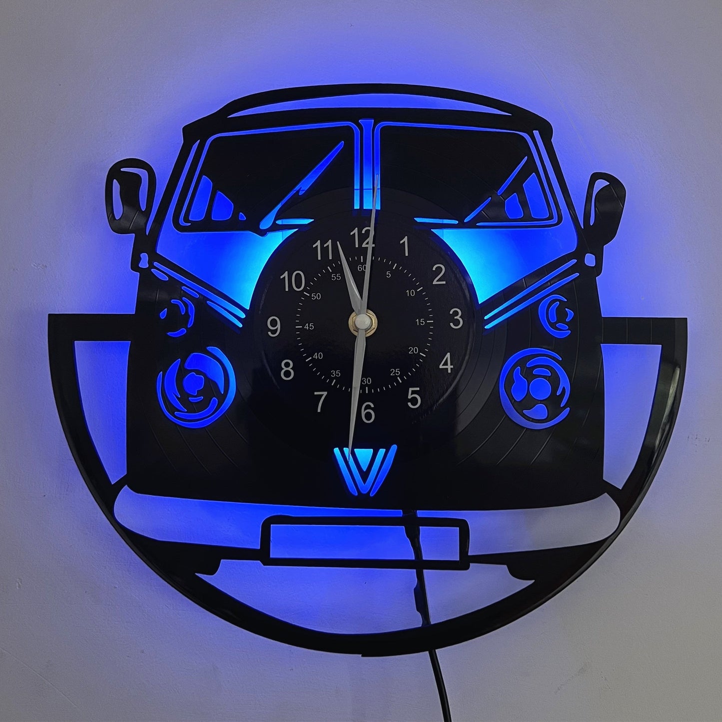 Horloge murale rétro en vinyle avec LED Emanate