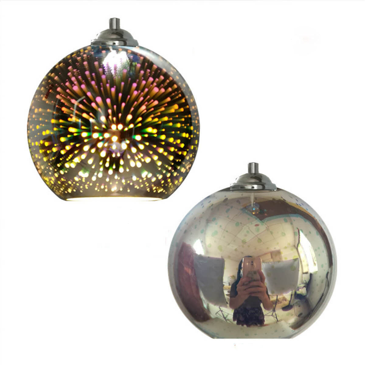 3D Vuurwerk Glas Hanglamp - Moderne Creatieve Sfeerverlichting