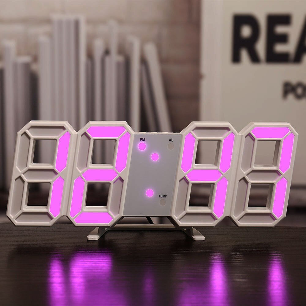 Reloj de pared LED moderno Rock 'n' Roll con alarma