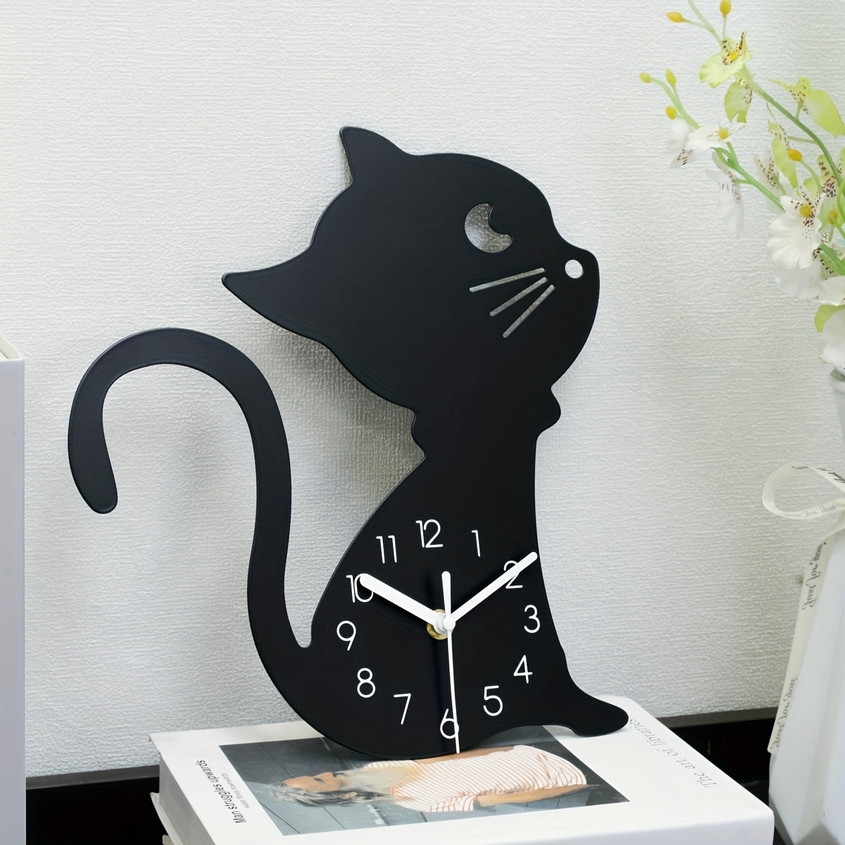 Horloge murale de chat moderne et classique pour la décoration de la maison