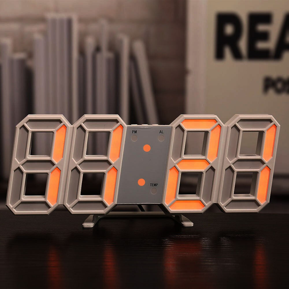 Reloj de pared LED moderno Rock 'n' Roll con alarma