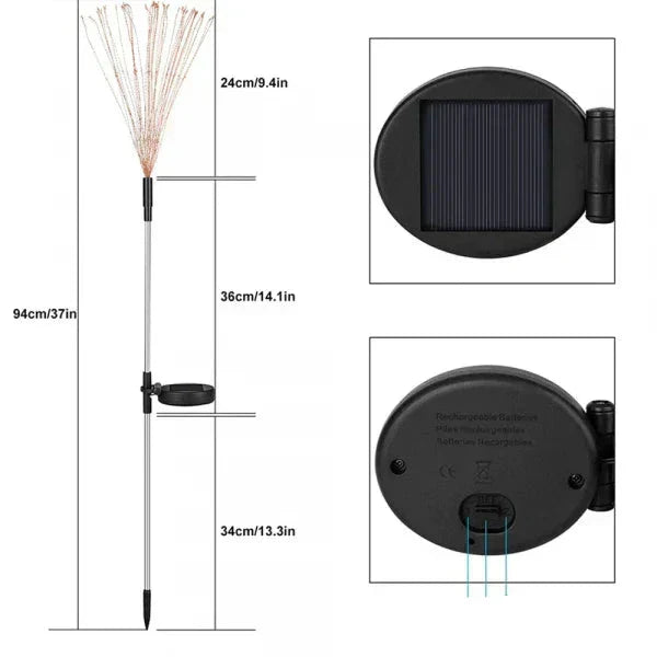 Zonne-Lampen Vuurwerkstijl | Sfeervolle Tuinlampen