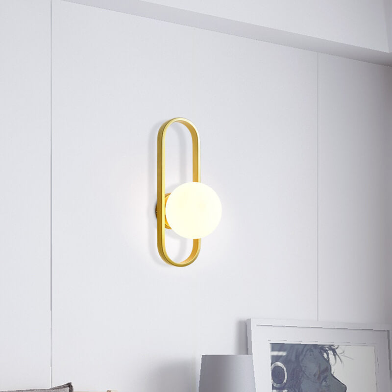 LichtCirkel – Lámpara de pared moderna con bola de cristal y diseño circular