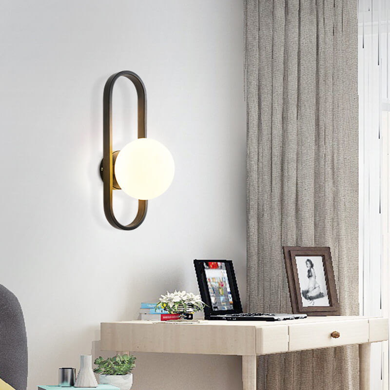 LichtCirkel – Lámpara de pared moderna con bola de cristal y diseño circular