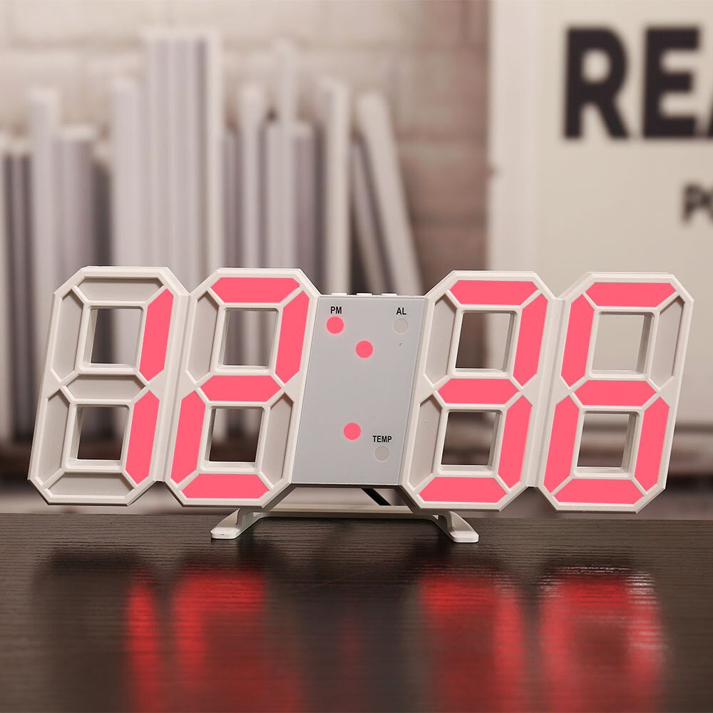 Reloj de pared LED moderno Rock 'n' Roll con alarma