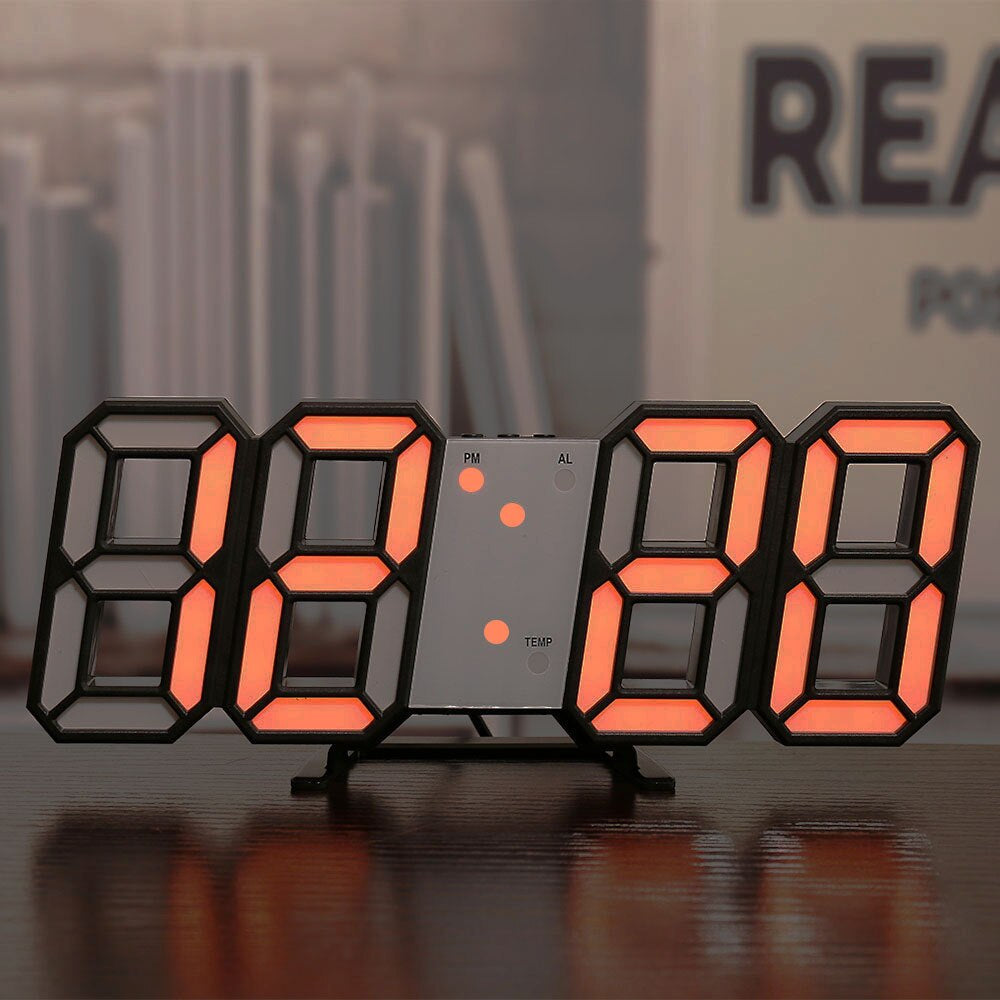 Reloj de pared LED moderno Rock 'n' Roll con alarma