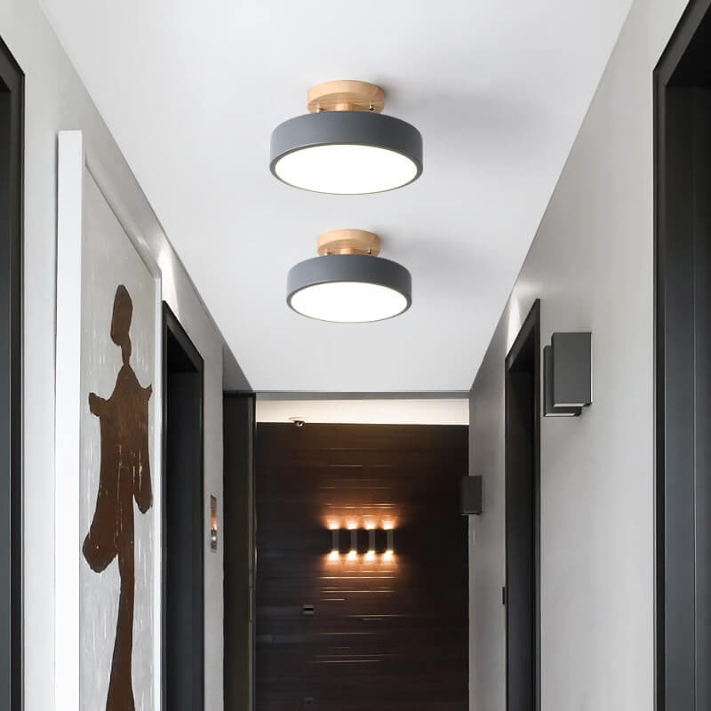 Nordic Log Ronde LED Half-Inbouw Plafondlamp voor