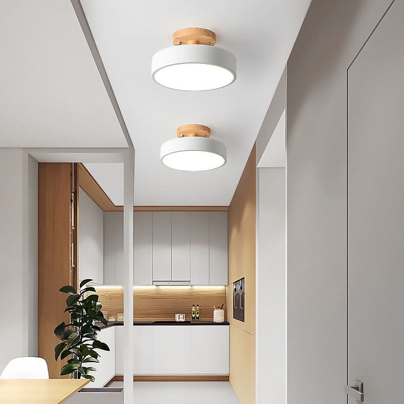 Nordic Log Ronde LED Half-Inbouw Plafondlamp voor