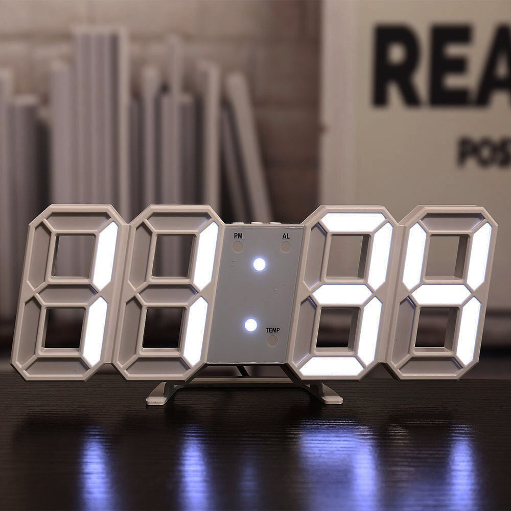 Reloj de pared LED moderno Rock 'n' Roll con alarma