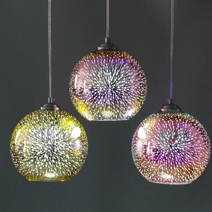 3D Vuurwerk Glas Hanglamp - Moderne Creatieve Sfeerverlichting