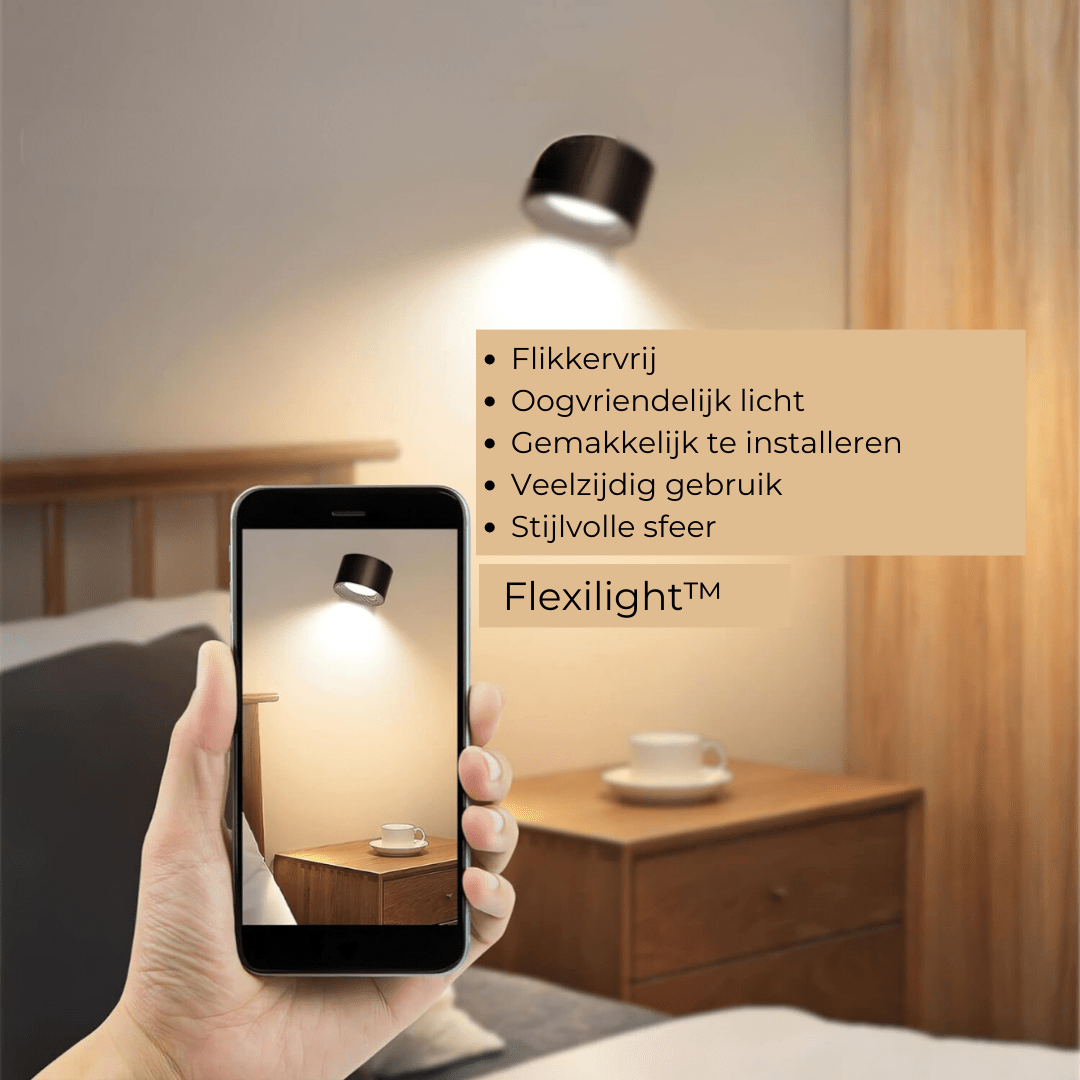 FlexiGlow – Applique murale 360° rechargeable sans fil pour un éclairage flexible