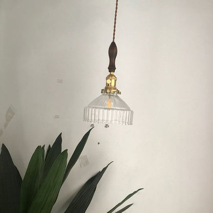 Hanglamp met Gestreept Glas voor Een Authentieke