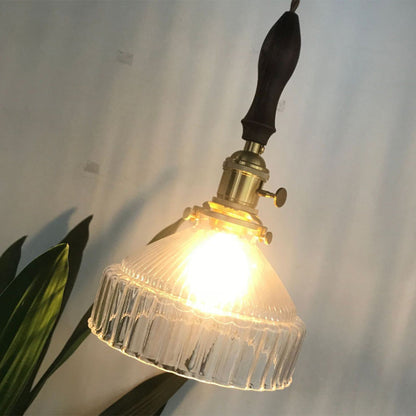 Hanglamp met Gestreept Glas voor Een Authentieke