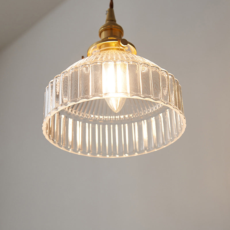 Hanglamp met Gestreept Glas voor Een Authentieke