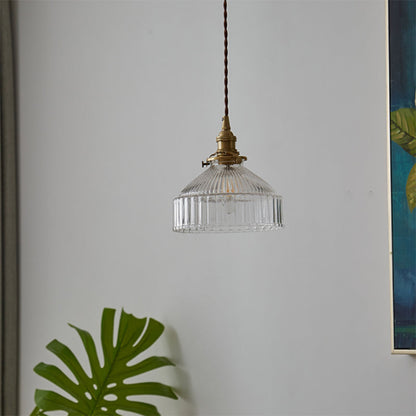 Hanglamp met Gestreept Glas voor Een Authentieke