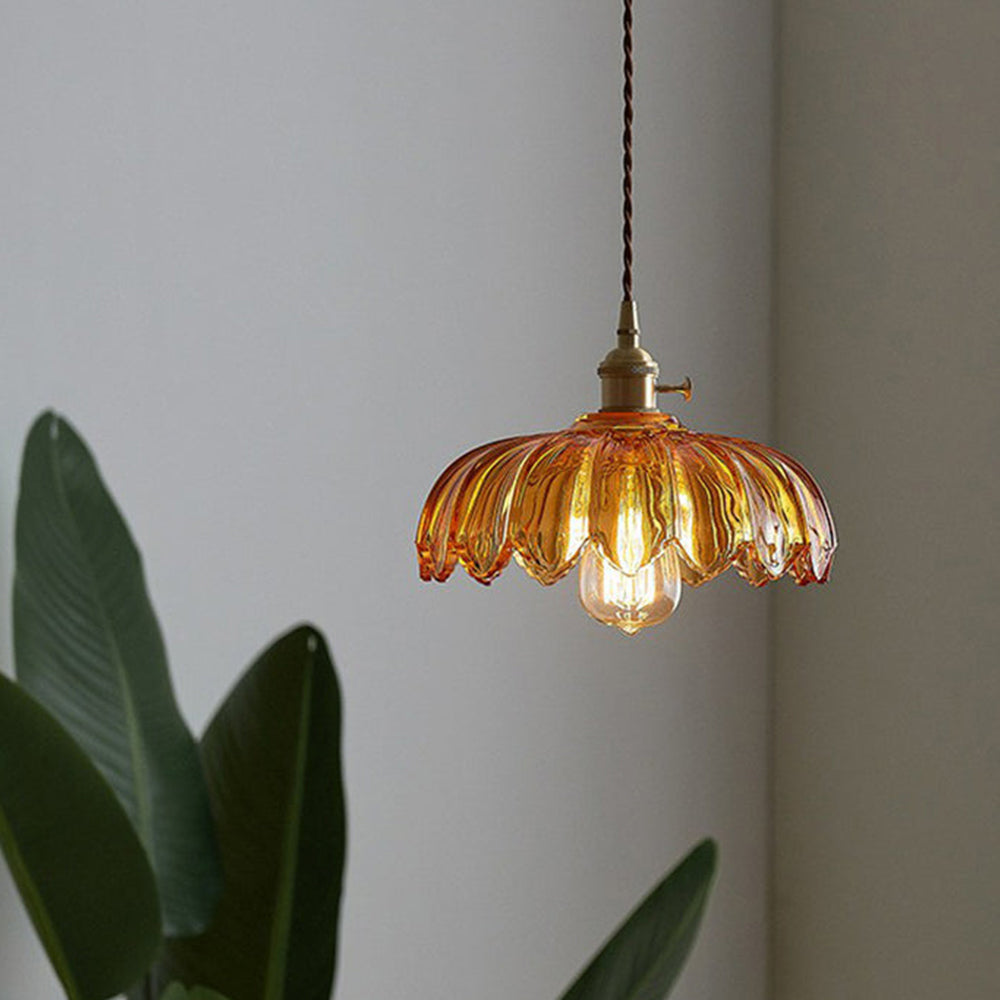 VINTAGE BLOEM Hanglamp – Glazen Plafondlamp