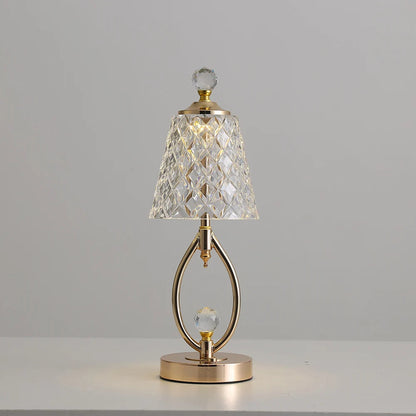 GoldenCrystal™ – Vintage Tafellamp met Kristallen Accenten