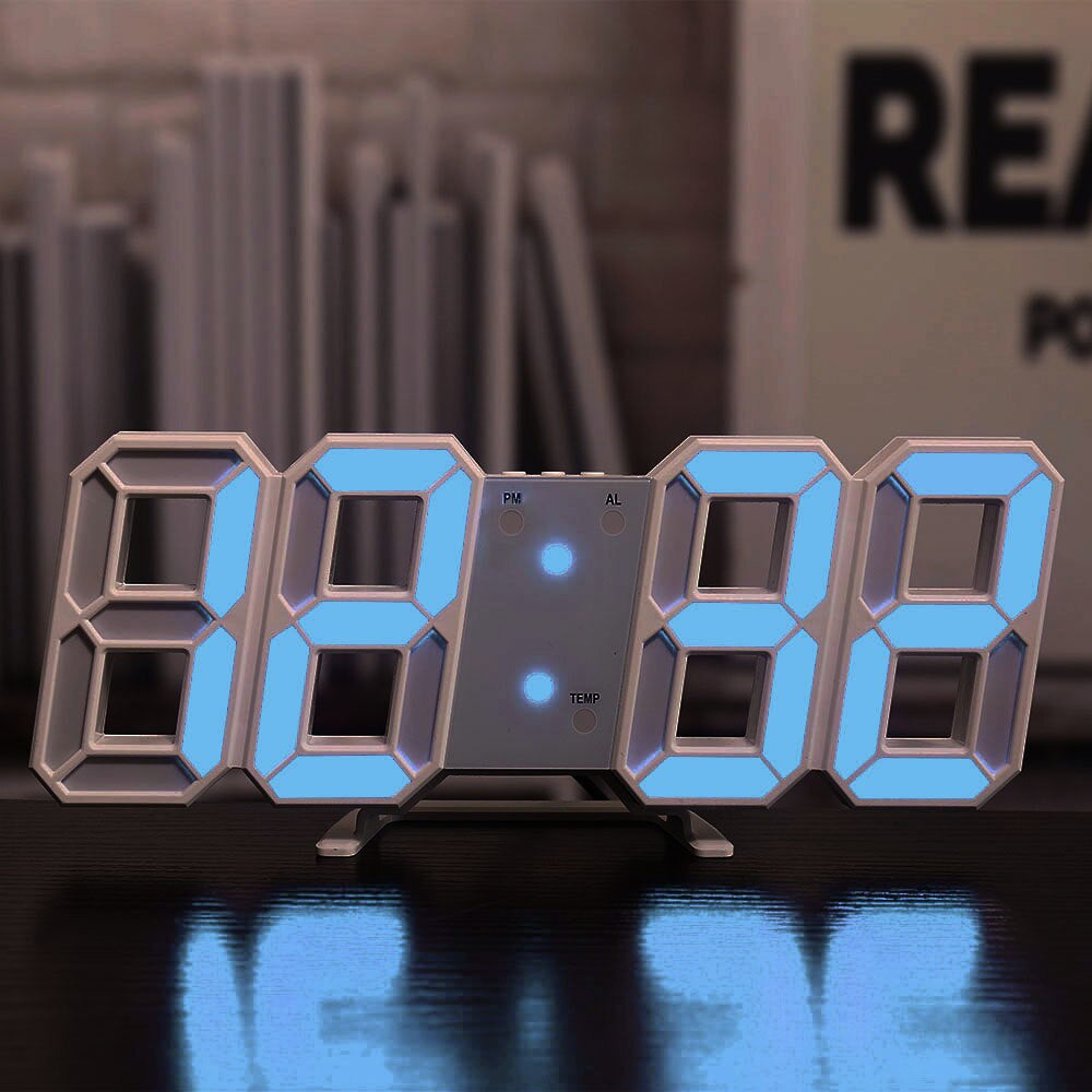 Reloj de pared LED moderno Rock 'n' Roll con alarma