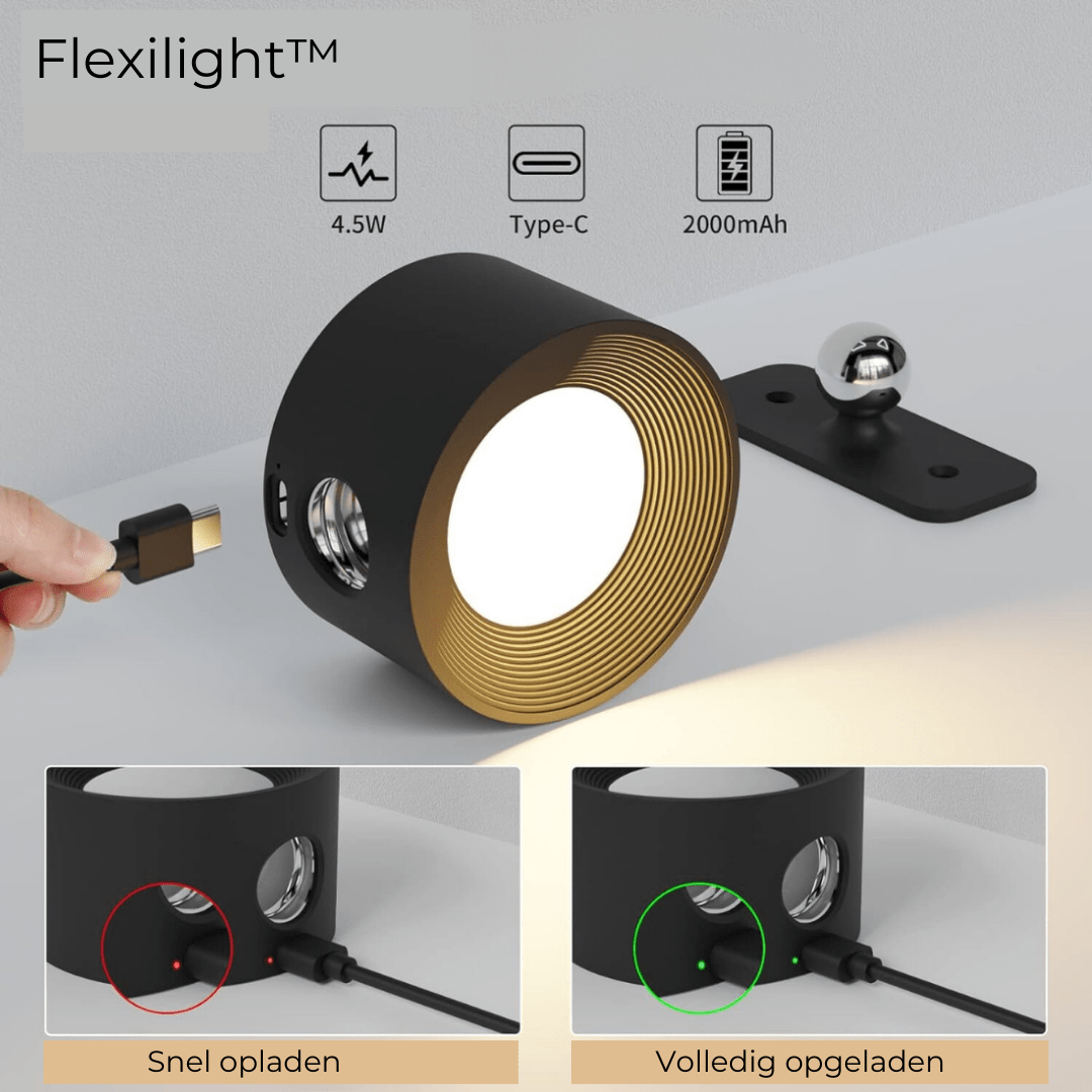 FlexiGlow – Applique murale 360° rechargeable sans fil pour un éclairage flexible