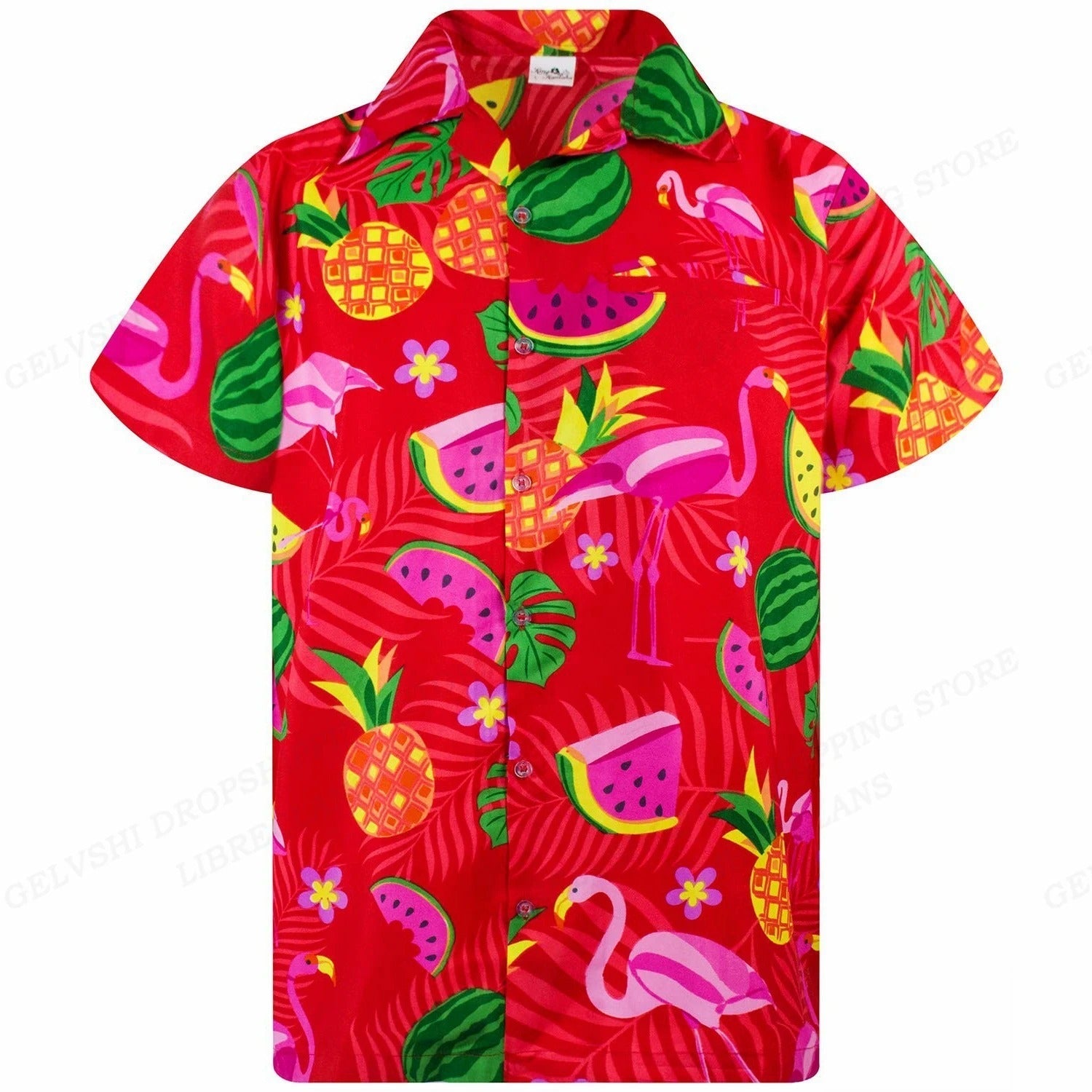 3D Flamingo Heren Overhemd - Nico Style