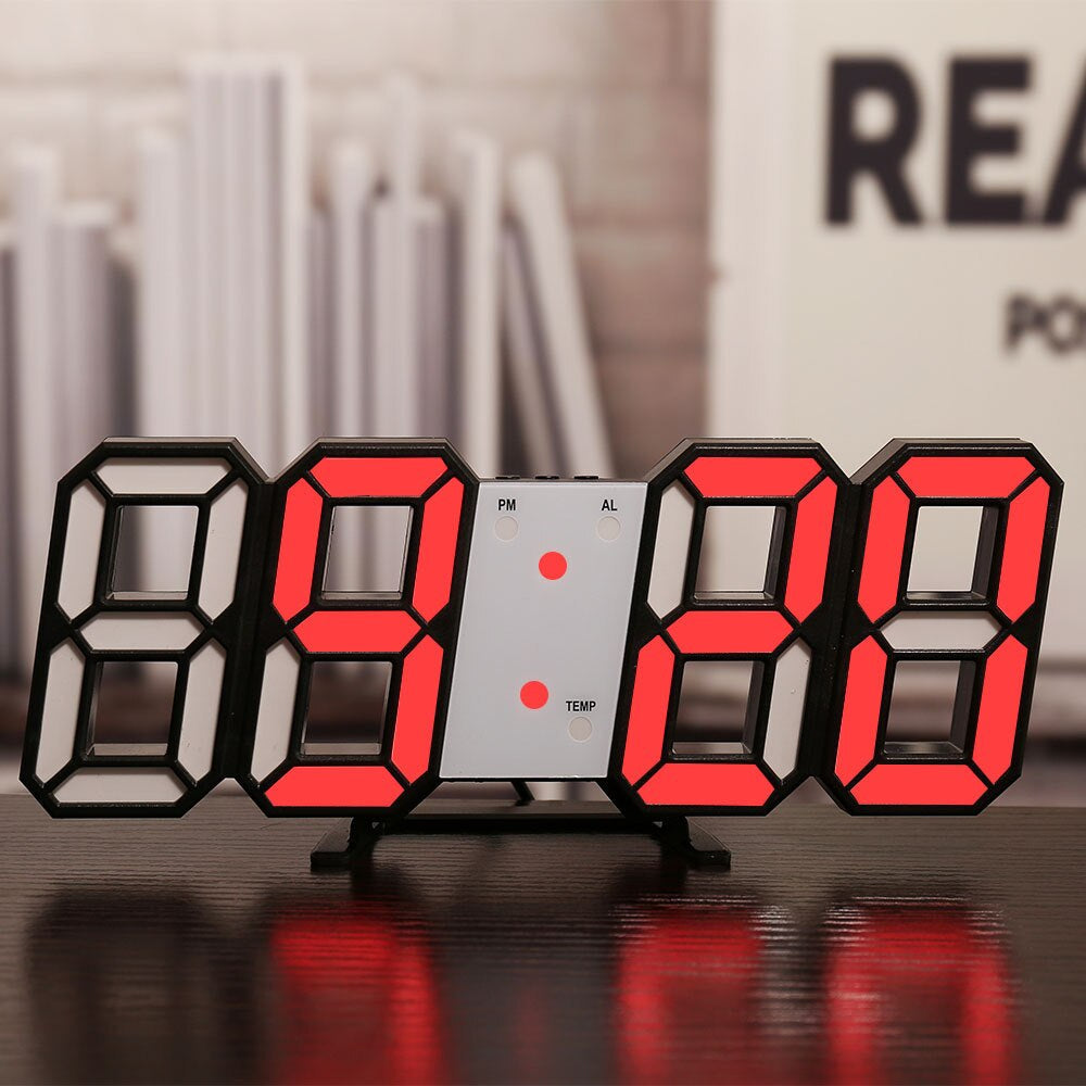 Reloj de pared LED moderno Rock 'n' Roll con alarma