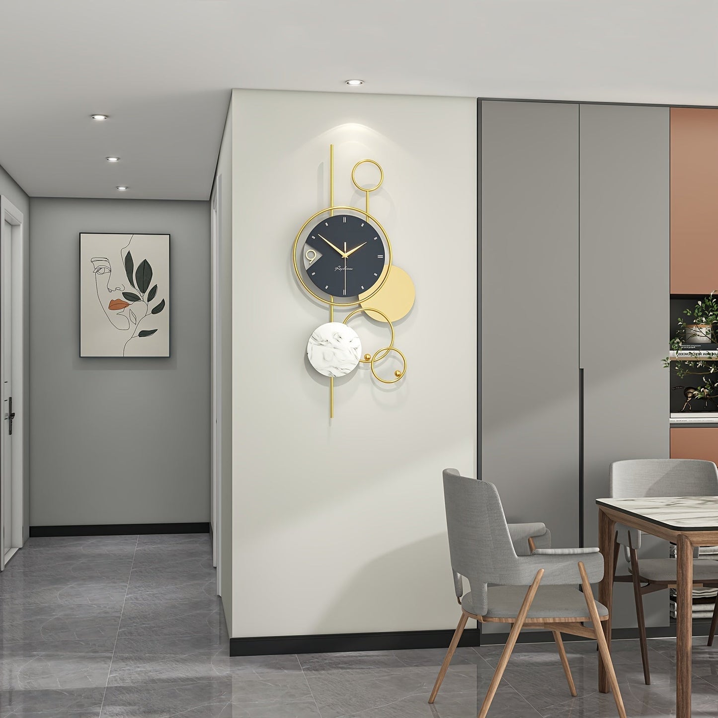 Horloge murale silencieuse moderne des années 50 pour l'intérieur