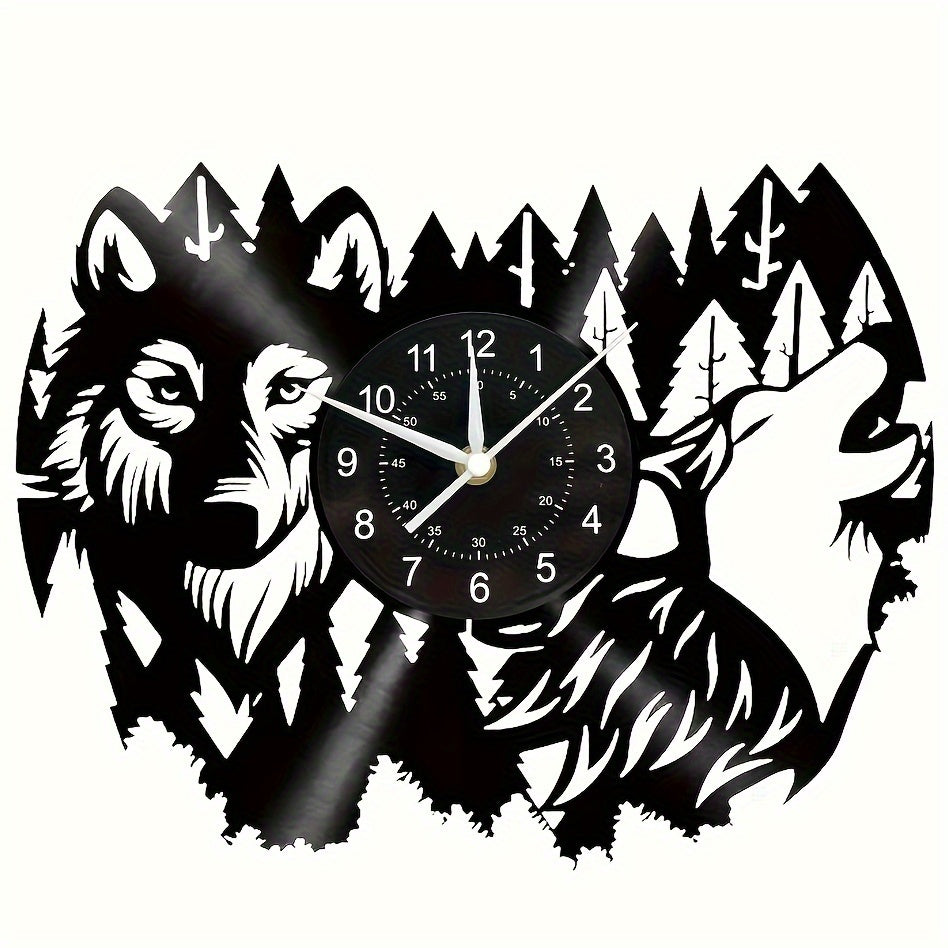 Reloj de pared de vinilo con lobo único de Dubai