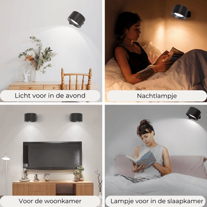 FlexiGlow – Applique murale 360° rechargeable sans fil pour un éclairage flexible