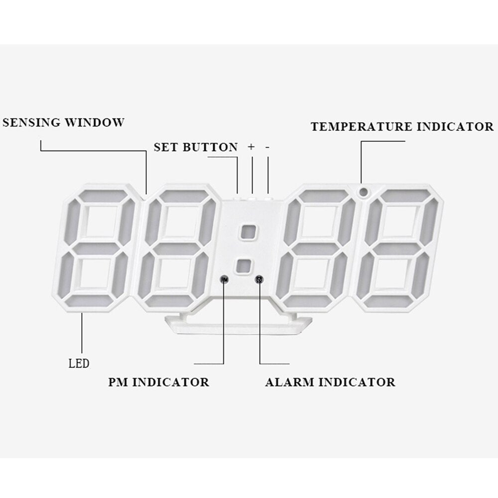 Reloj de pared LED moderno Rock 'n' Roll con alarma