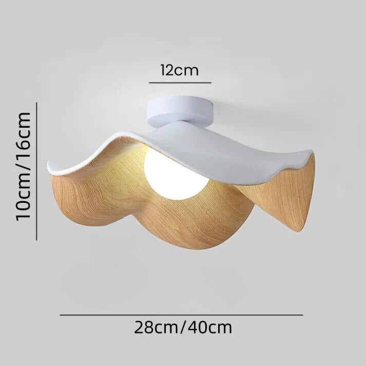 Nordic - Houten en Hars Lotus Plafondlamp voor Natuurlijke Verlichting