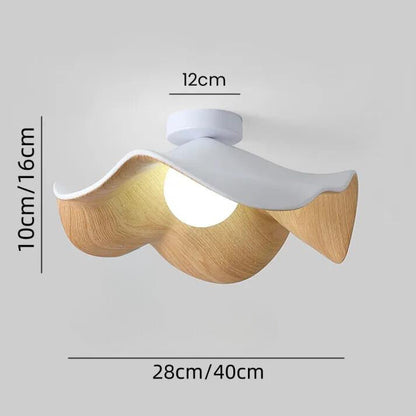 Nordic - Houten en Hars Lotus Plafondlamp voor Natuurlijke Verlichting