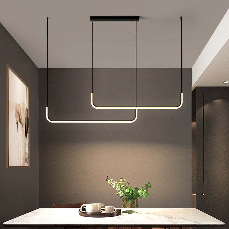 Edge - Strakke LED Hanglamp in Metaal en Silicoon