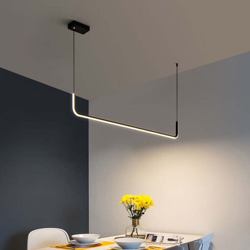 Edge - Strakke LED Hanglamp in Metaal en Silicoon