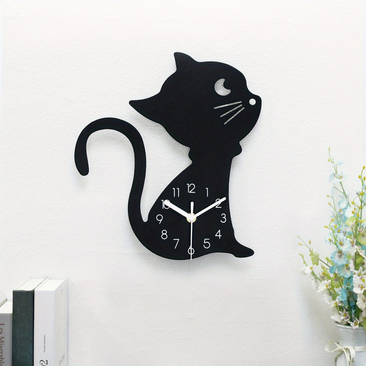 Horloge murale de chat moderne et classique pour la décoration de la maison