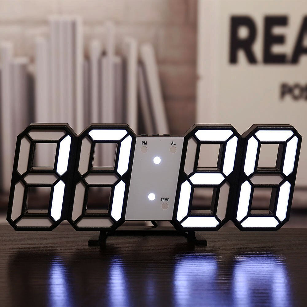 Reloj de pared LED moderno Rock 'n' Roll con alarma