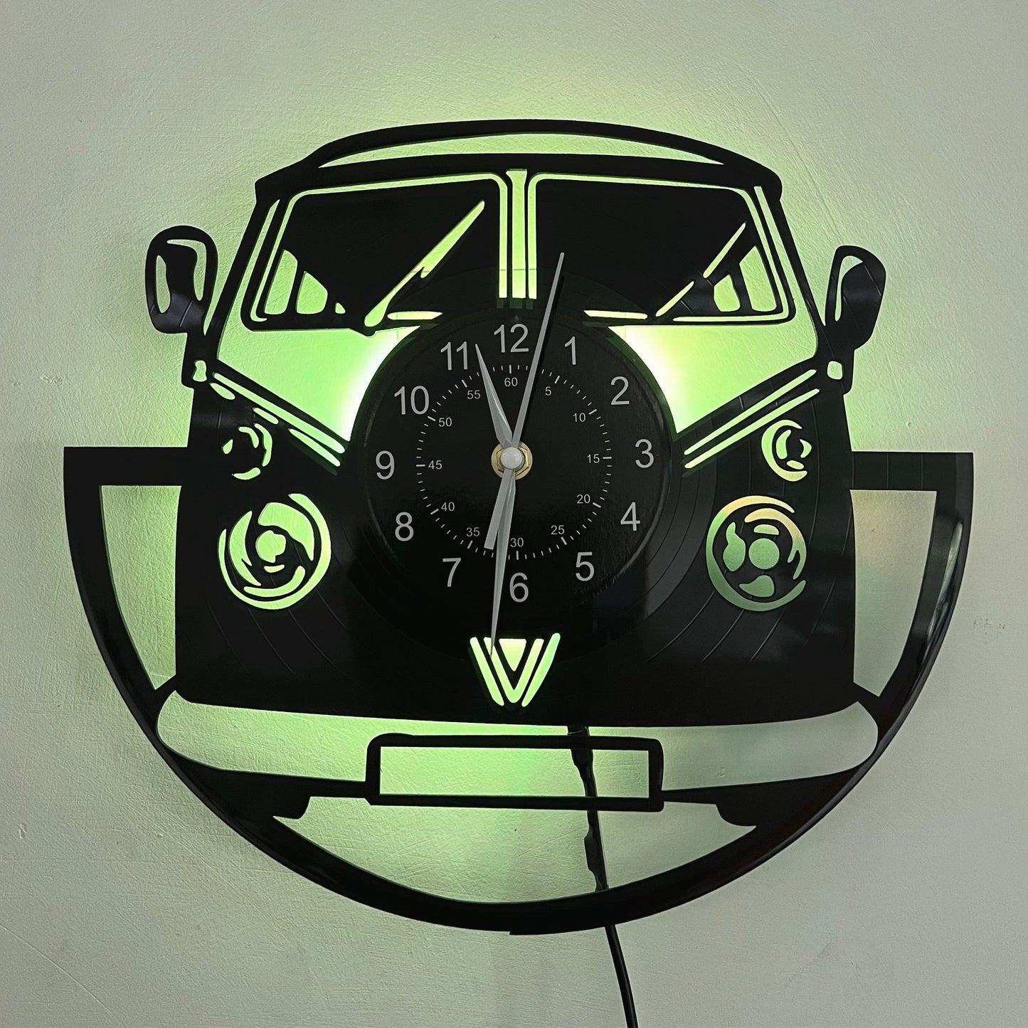 Horloge murale rétro en vinyle avec LED Emanate