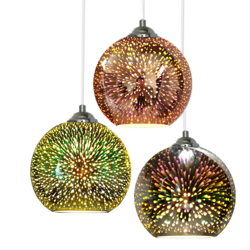 3D Vuurwerk Glas Hanglamp - Moderne Creatieve Sfeerverlichting