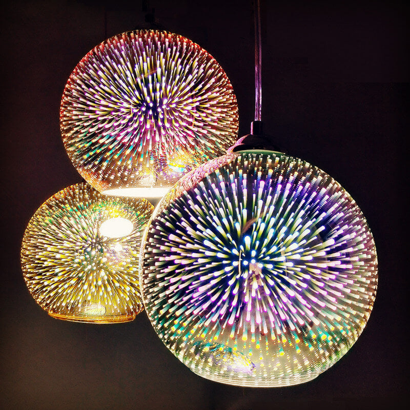 3D Vuurwerk Glas Hanglamp - Moderne Creatieve Sfeerverlichting