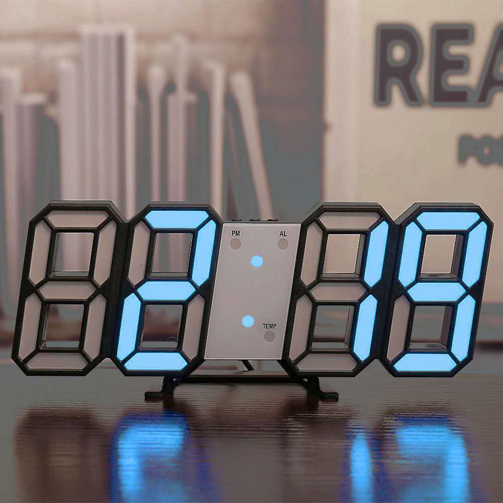 Reloj de pared LED moderno Rock 'n' Roll con alarma