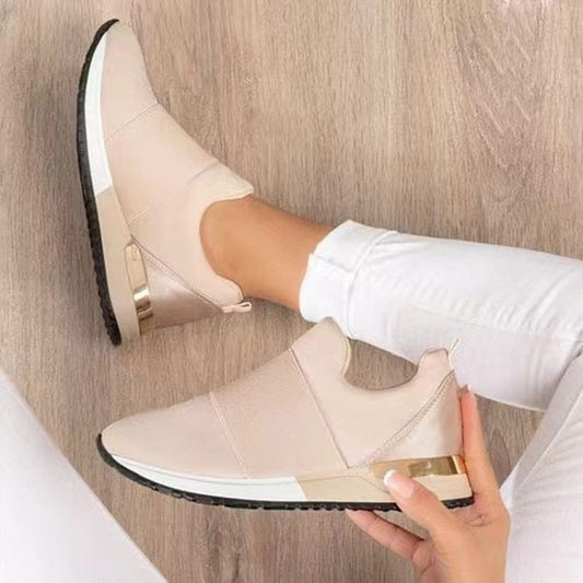 Ademende Stijlvolle Dames Sneakers Beige
