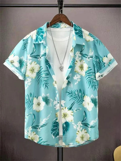 Amich - 3D Bloemenprint Hawaii Shirt