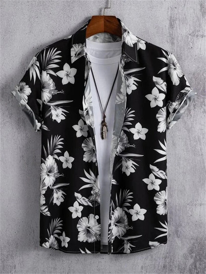 Amich - 3D Bloemenprint Hawaii Shirt