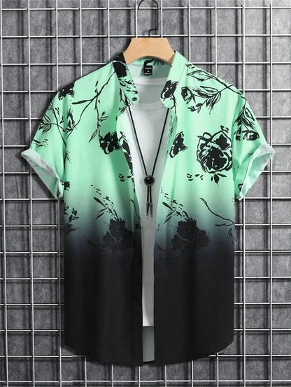 Amich - 3D Bloemenprint Hawaii Shirt